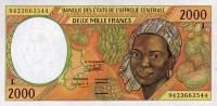 p403Lb from Central African States: 2000 Francs from 1994
